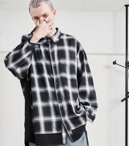 【一部予約商品】SOLID CHECK OVER SHIRTS