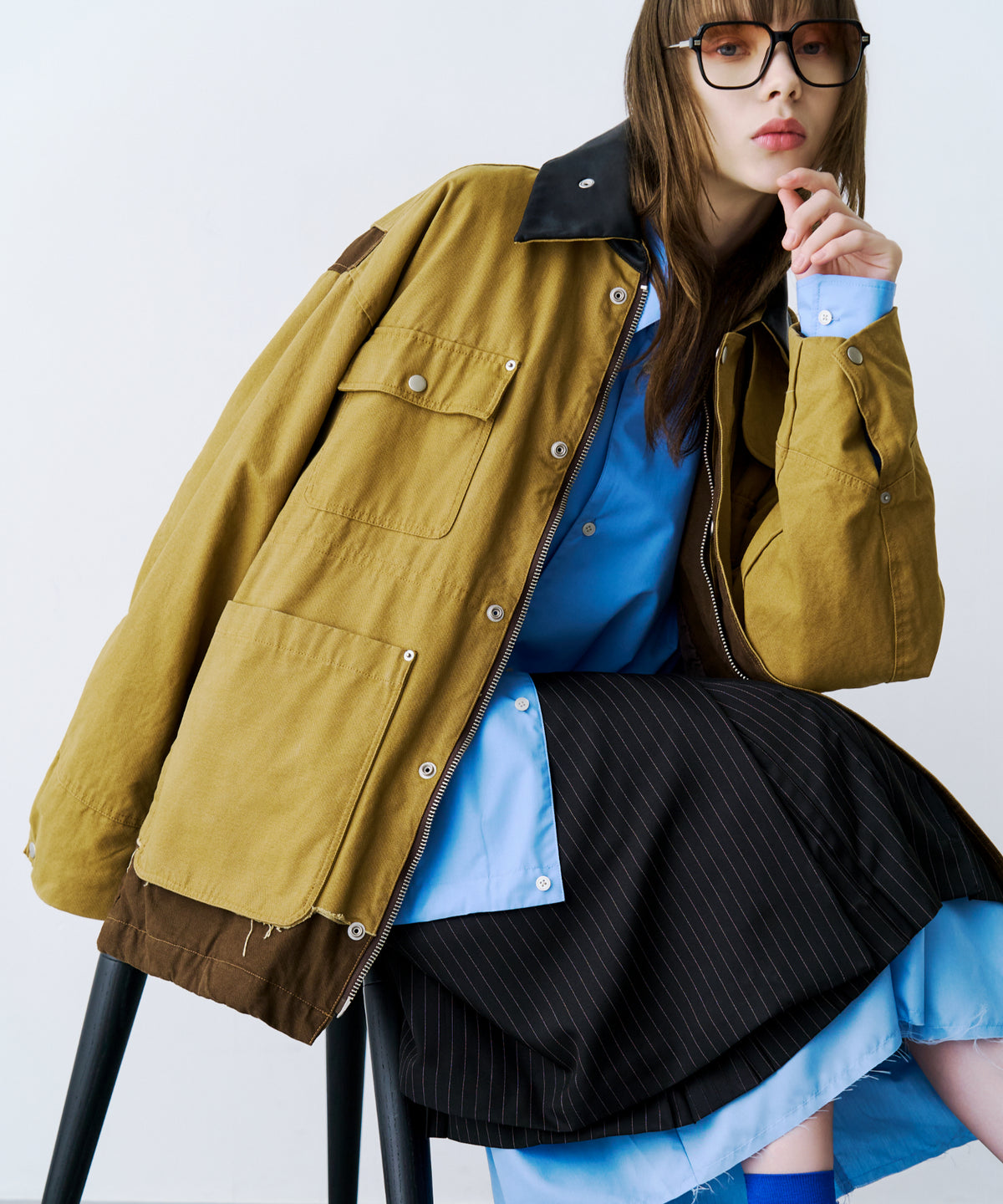 LAYERED PLEATS WRAP SKIRT