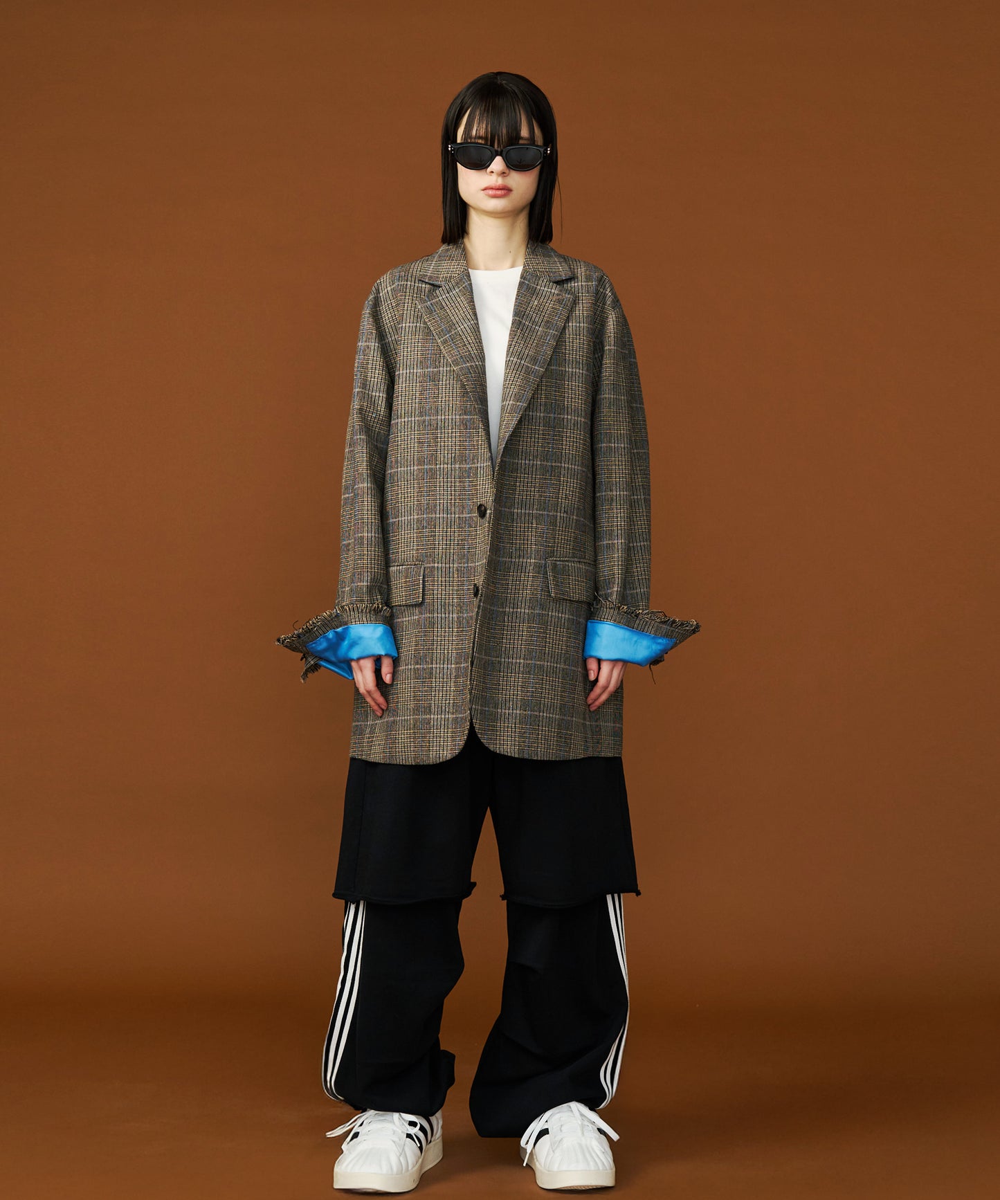 【予約商品】GRUNGE CHECK TAILORED JACKET with BADGE