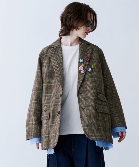 LAYERED TAILORED JACKET with BADGE
