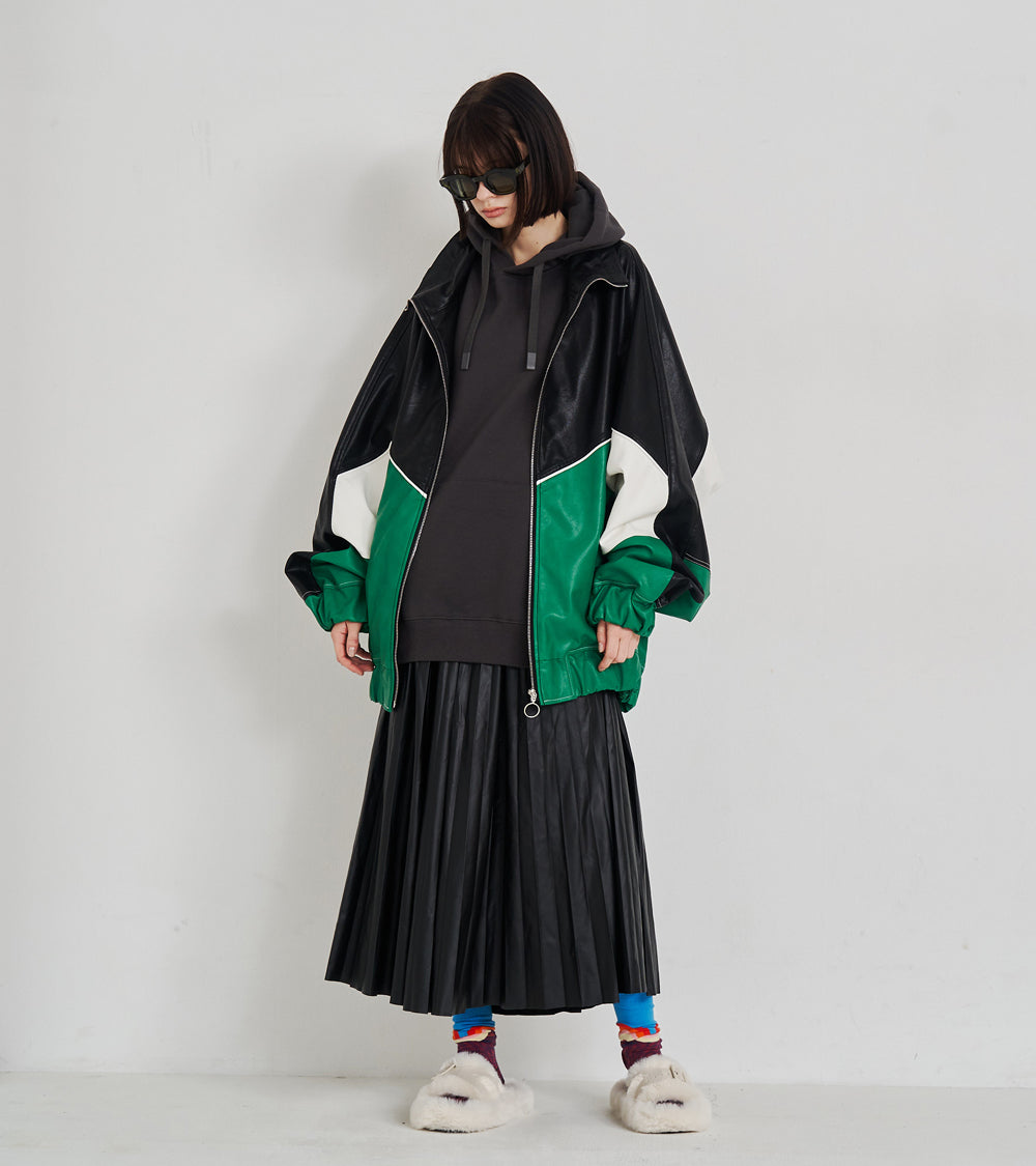 SYNTH-LETHER PIPING JACKET