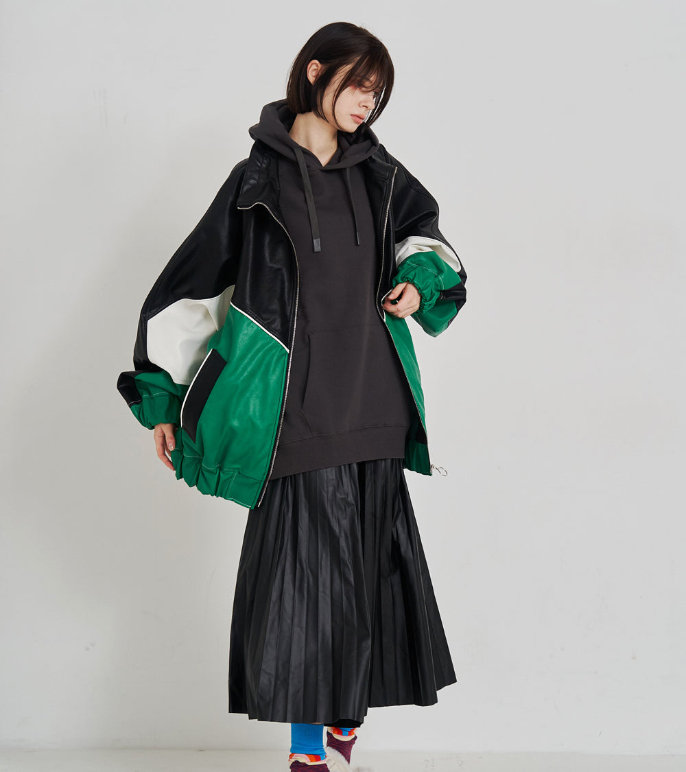SYNTH-LETHER PIPING JACKET