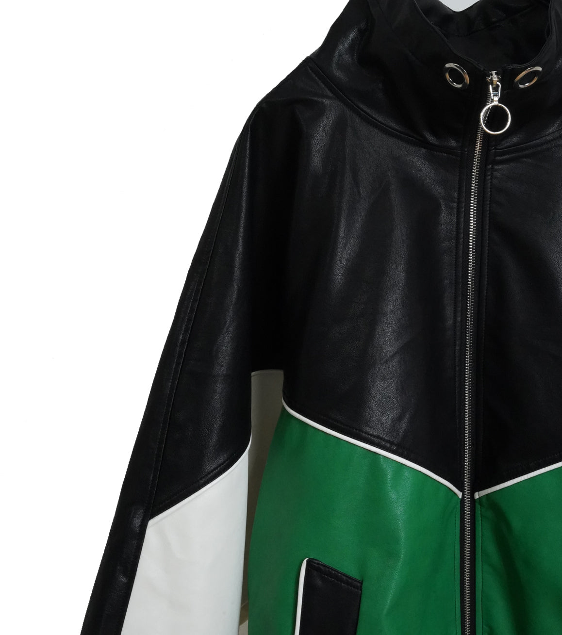 【25AW先行予約】SYNTH-LETHER PIPING JACKET