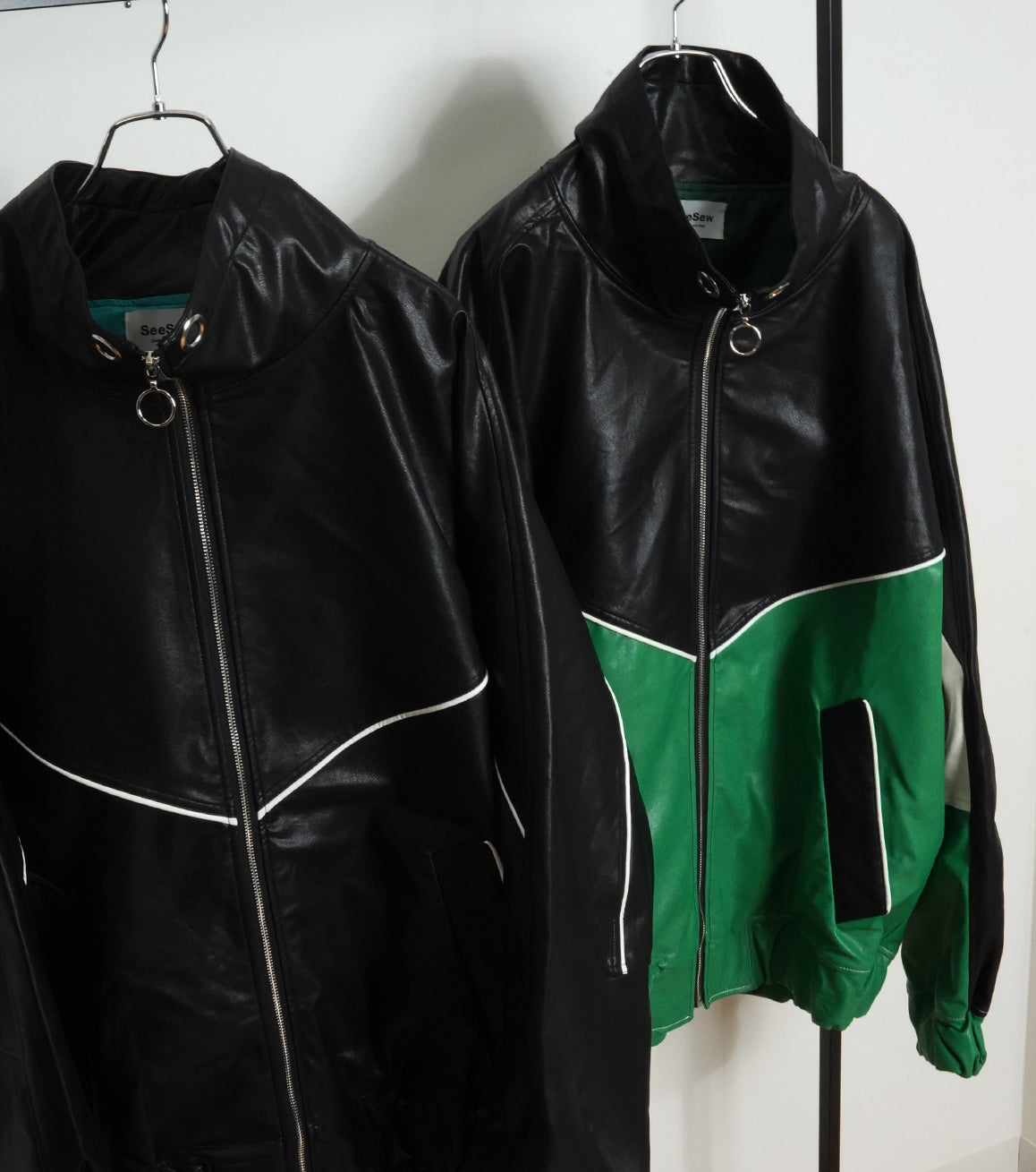 【25AW先行予約】SYNTH-LETHER PIPING JACKET