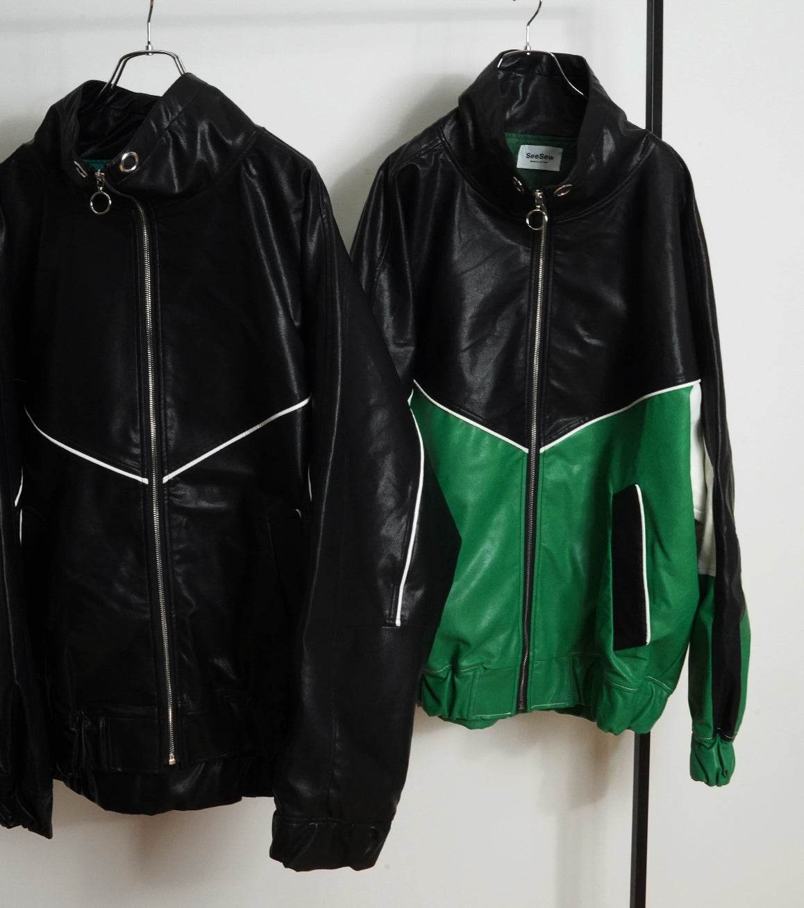 【25AW先行予約】SYNTH-LETHER PIPING JACKET
