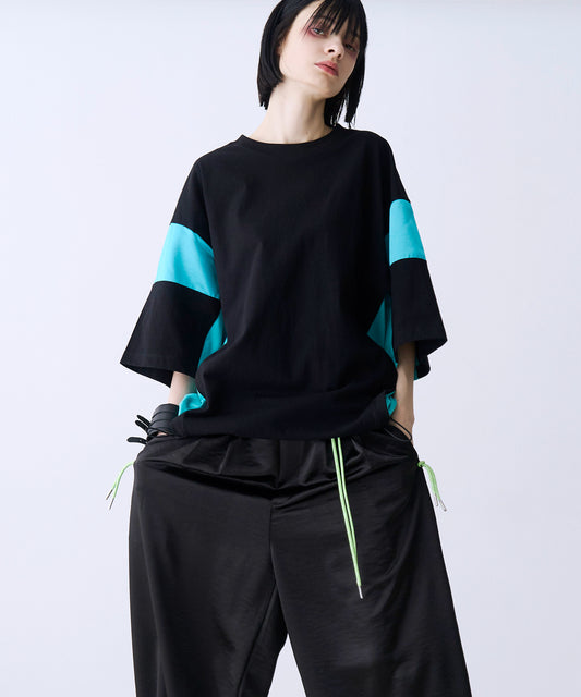 【予約商品】SATIN MIX BLOCK TEE