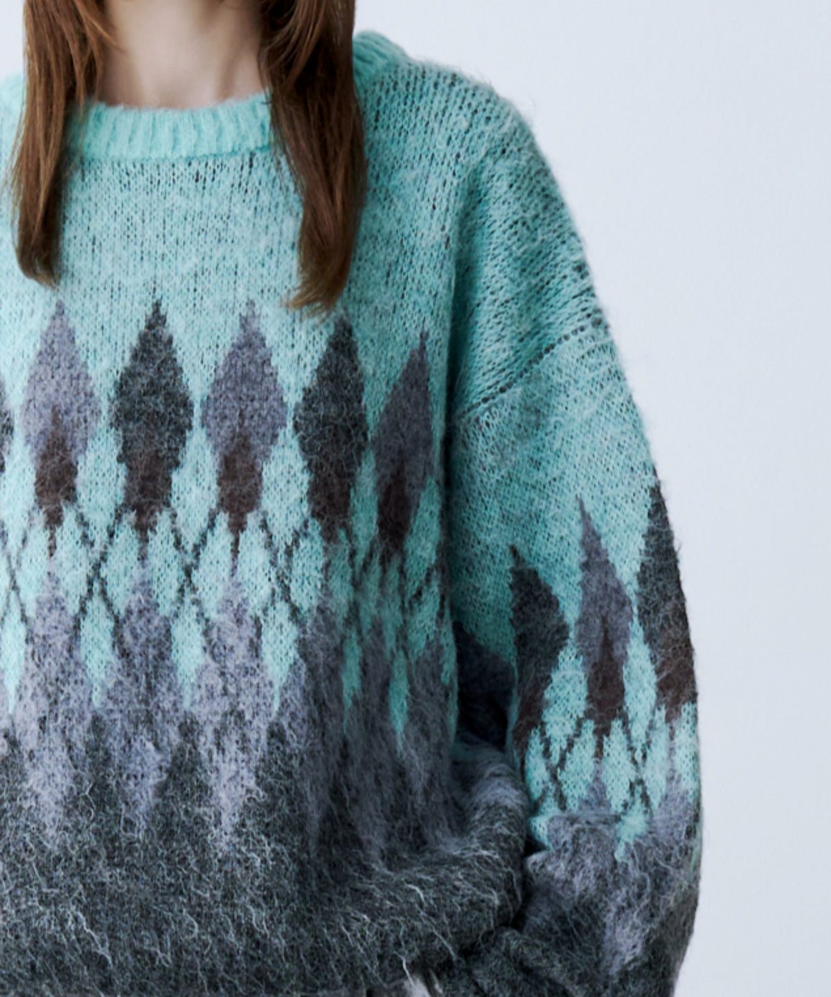 ARGYLE SHAGGY KNIT