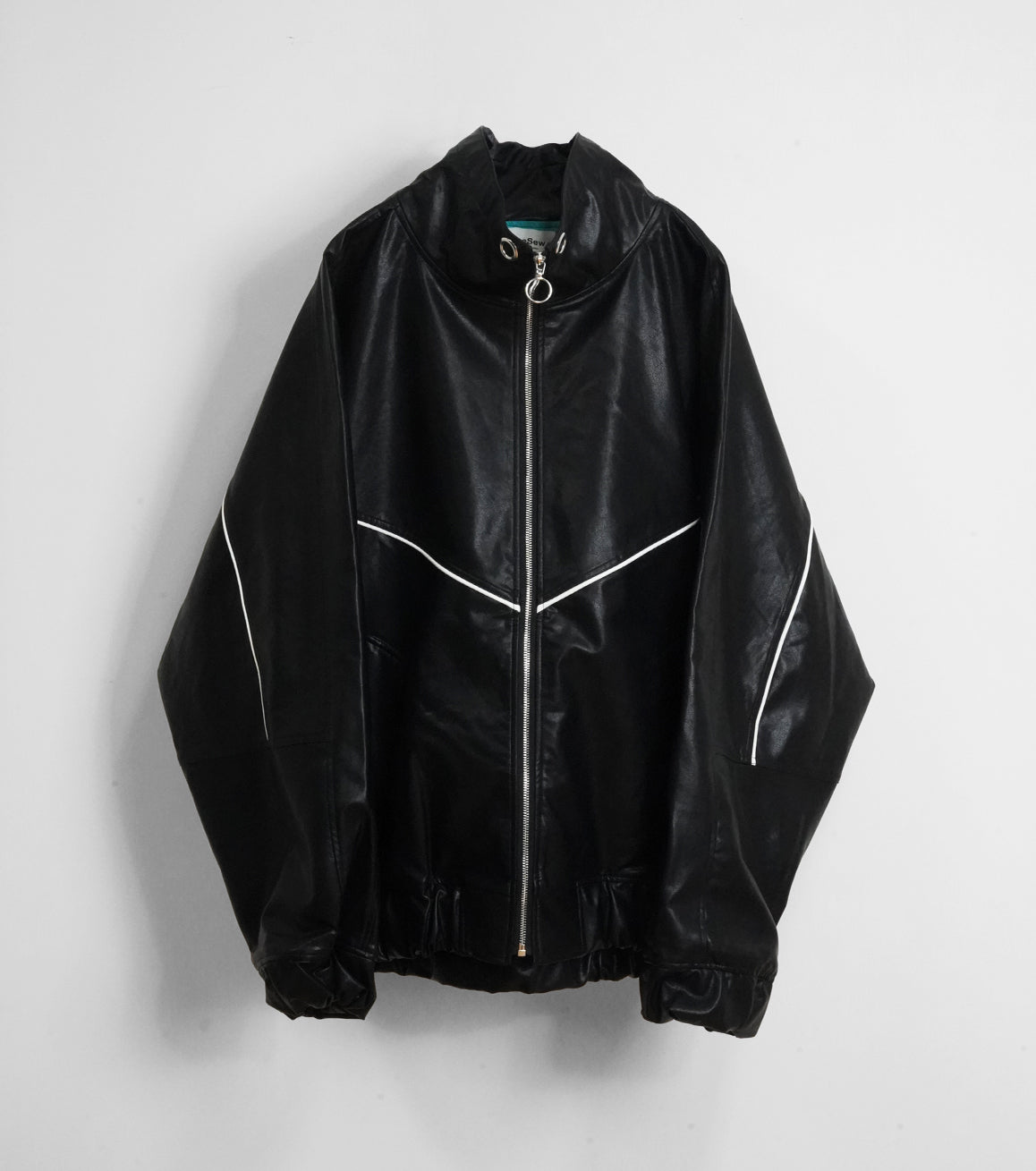 SYNTH-LETHER PIPING JACKET