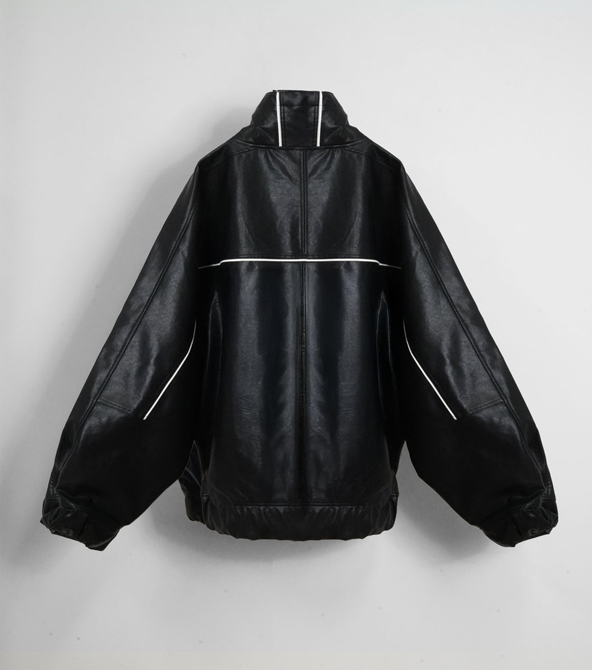 SYNTH-LETHER PIPING JACKET