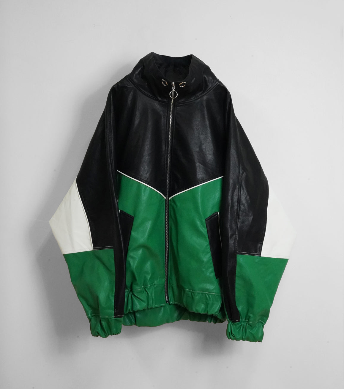 SYNTH-LETHER PIPING JACKET