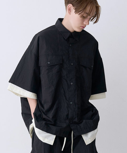 【予約商品】LAYERED H/S BOX SHIRTS