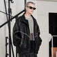 SYNTH-LETHER PIPING JACKET