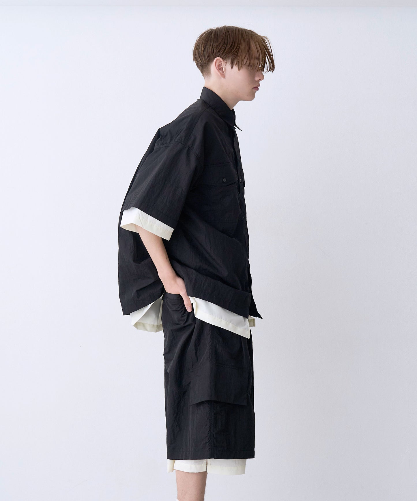 【予約商品】LAYERED H/S BOX SHIRTS
