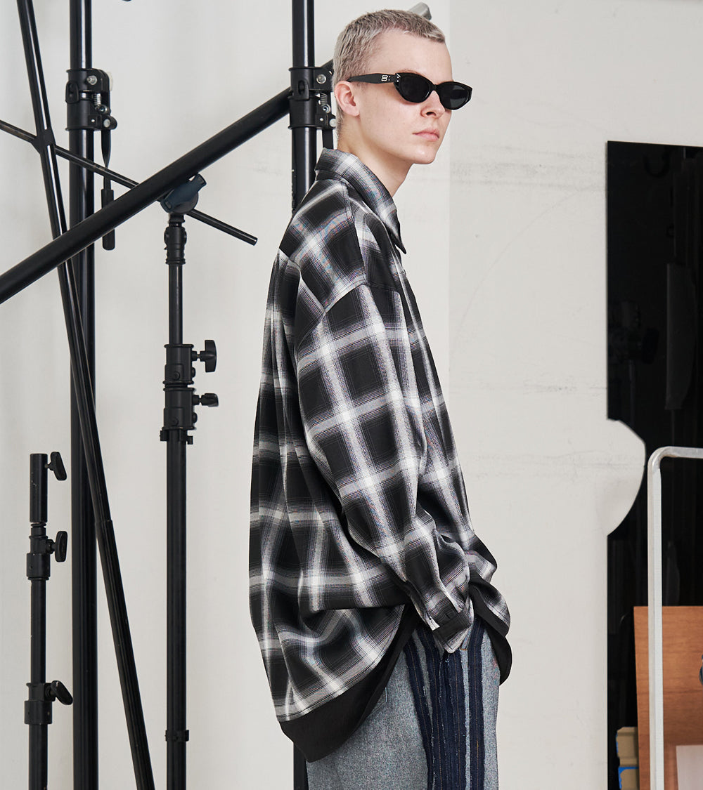 SALE】SOLID CHECK OVER SHIRTS – seesew