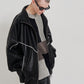 SYNTH-LETHER PIPING JACKET