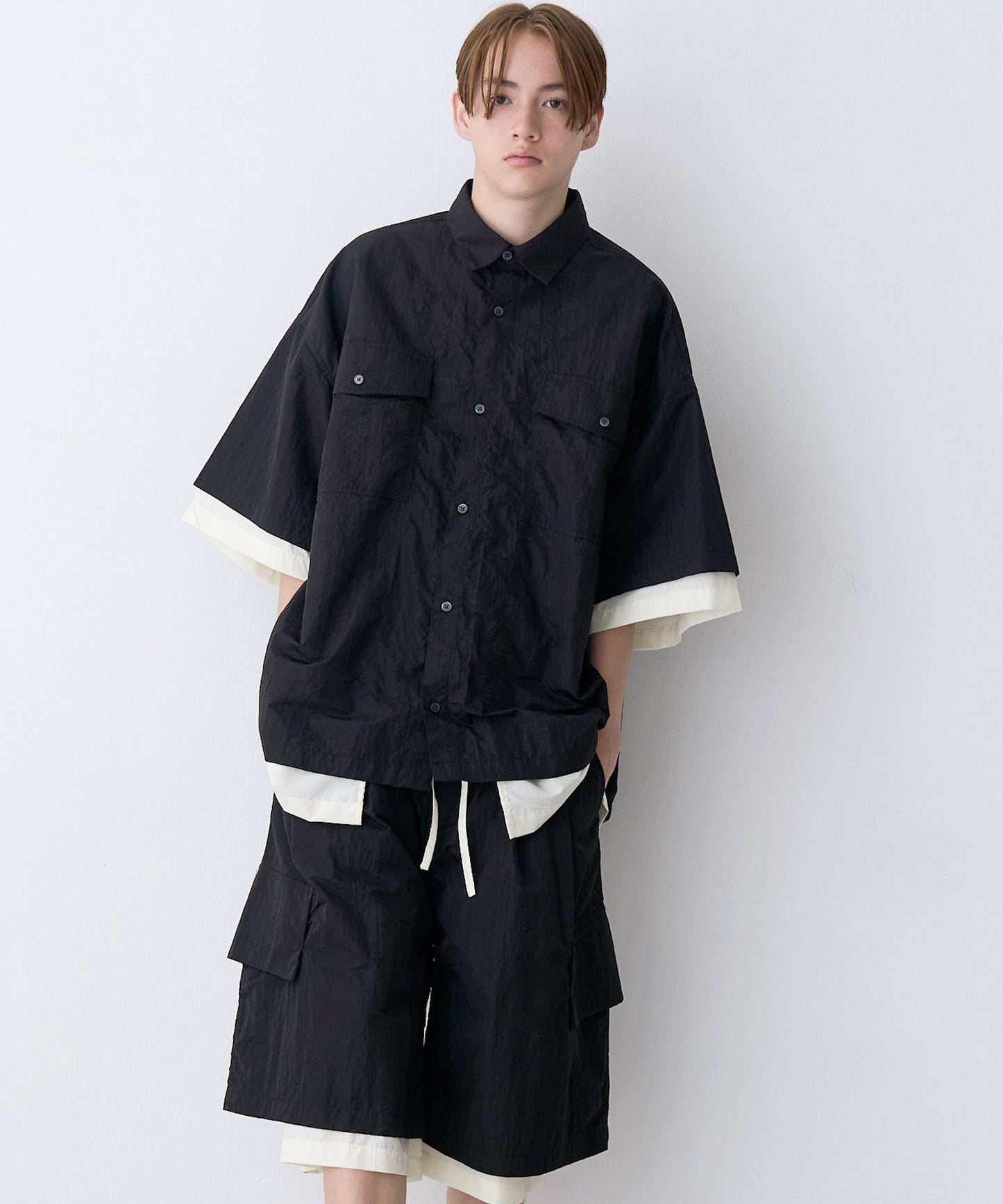 【予約商品】LAYERED H/S BOX SHIRTS