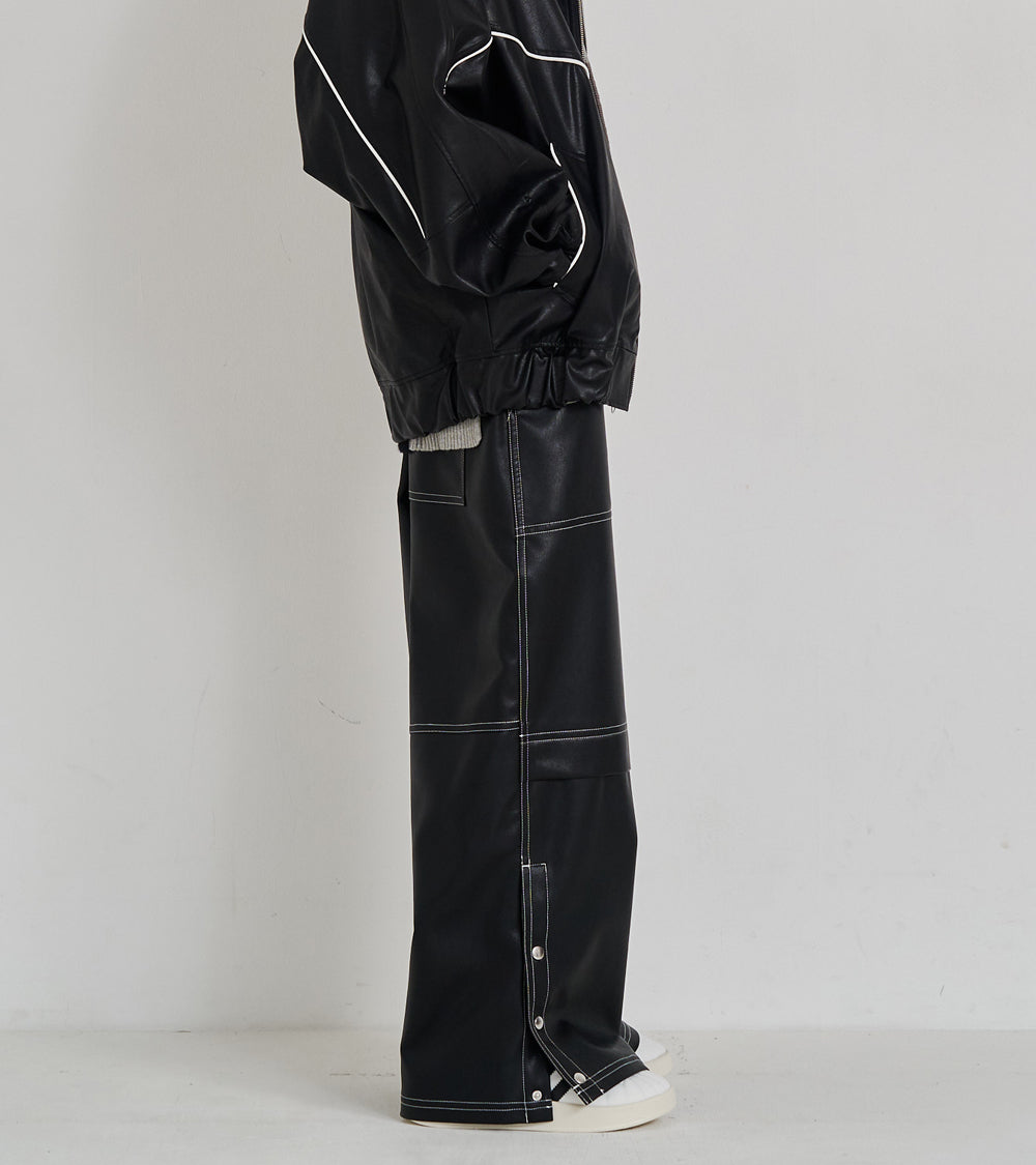 SYNTH-LETHER PAINTER PANTS