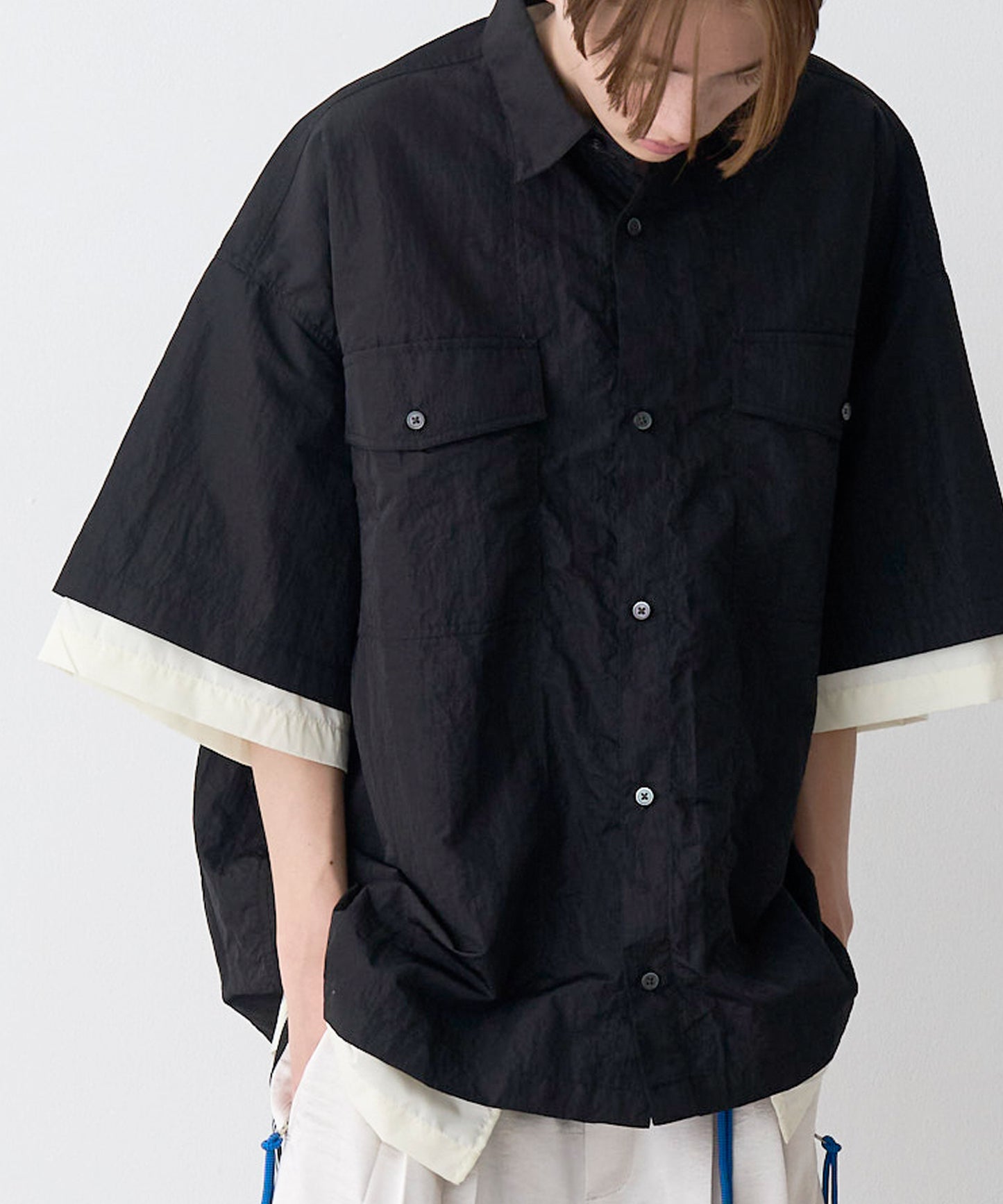 【予約商品】LAYERED H/S BOX SHIRTS
