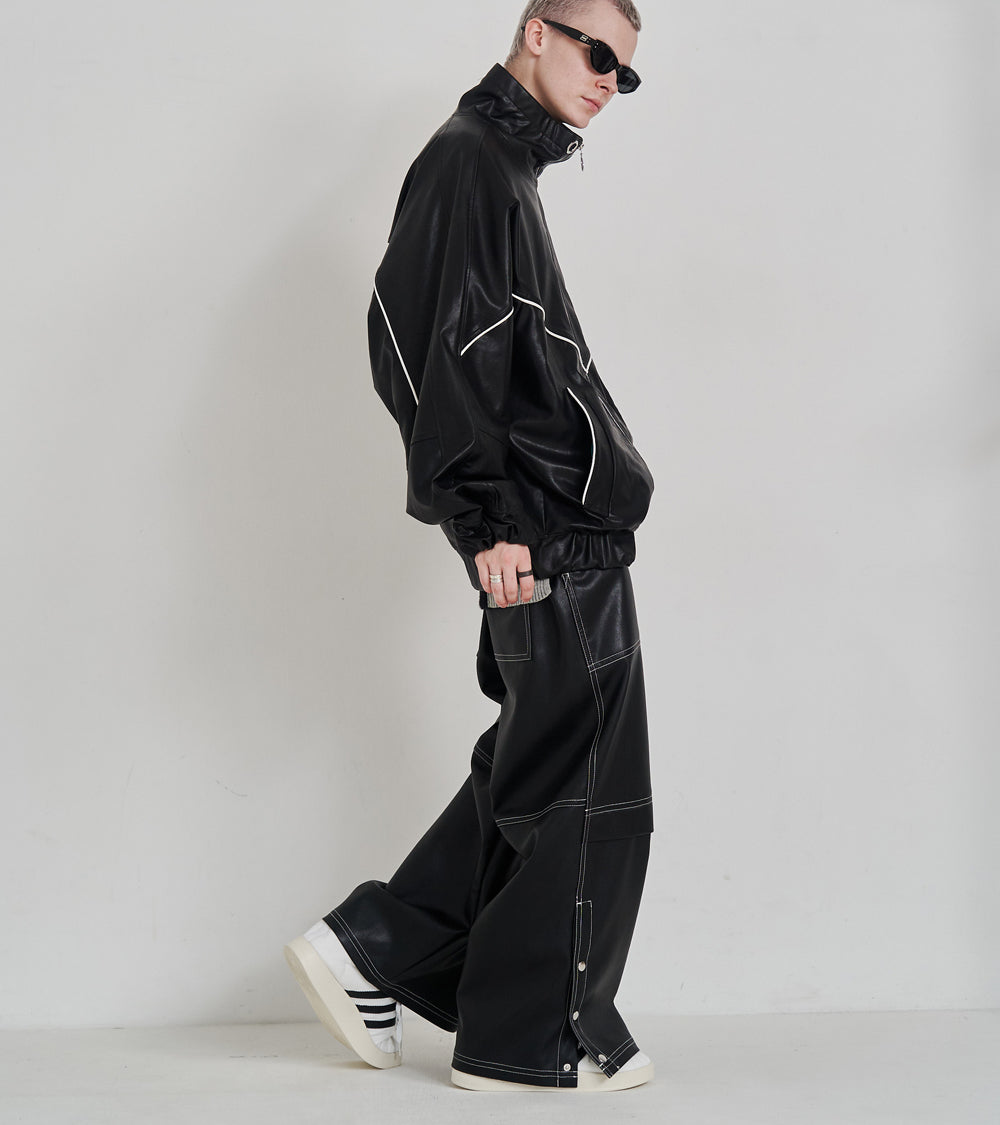 SYNTH-LETHER PAINTER PANTS