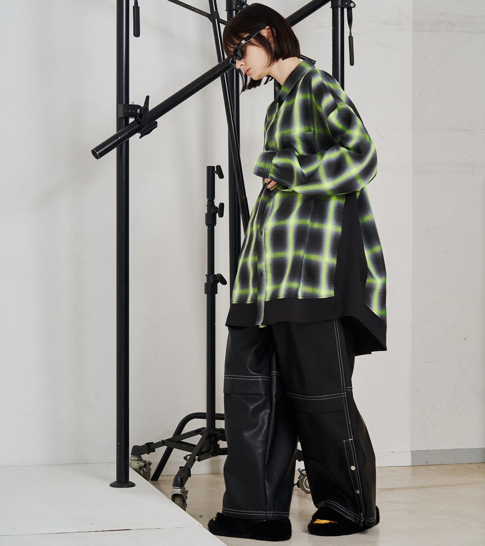 SYNTH-LETHER PAINTER PANTS