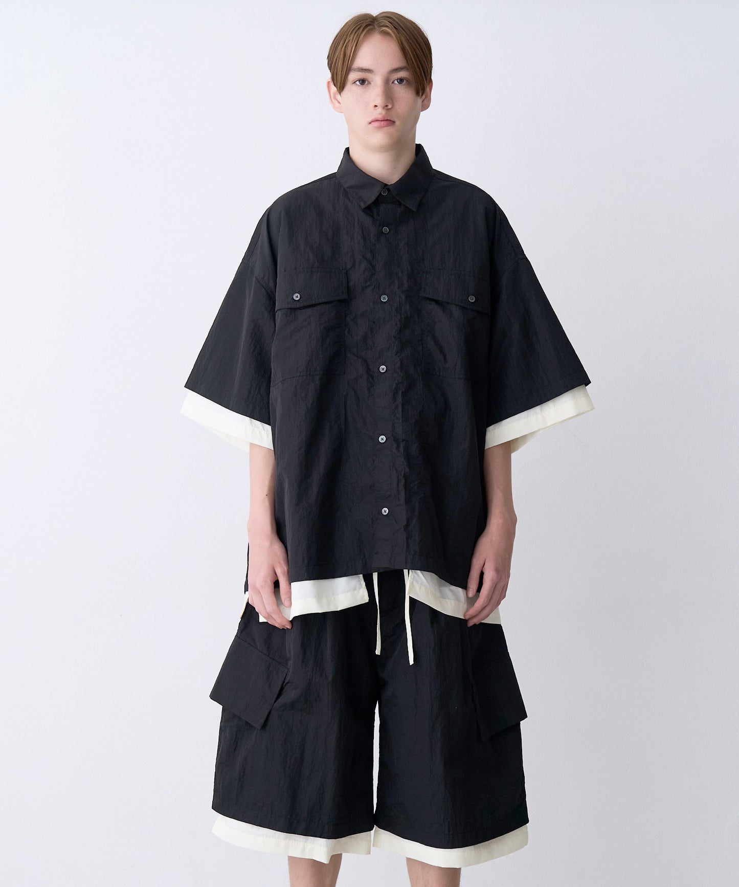 【予約商品】LAYERED H/S BOX SHIRTS