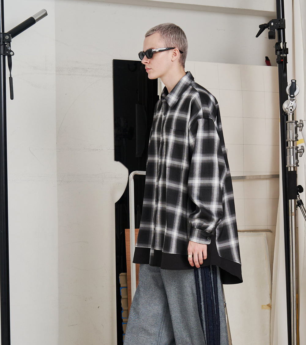 SALE】SOLID CHECK OVER SHIRTS – seesew