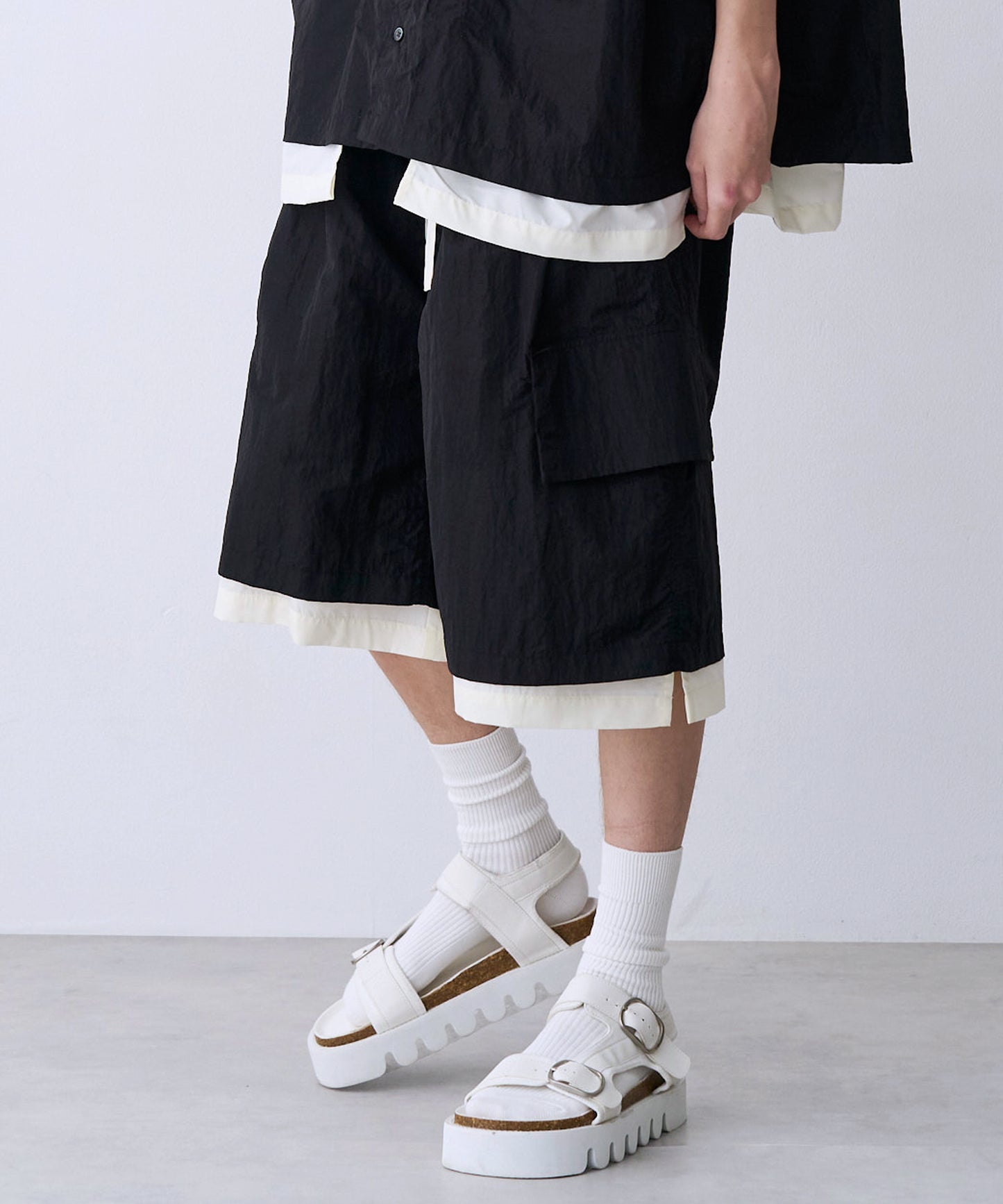 【一部予約】LAYERD WIDE SHORTPANTS