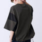 SATIN MIX BLOCK TEE