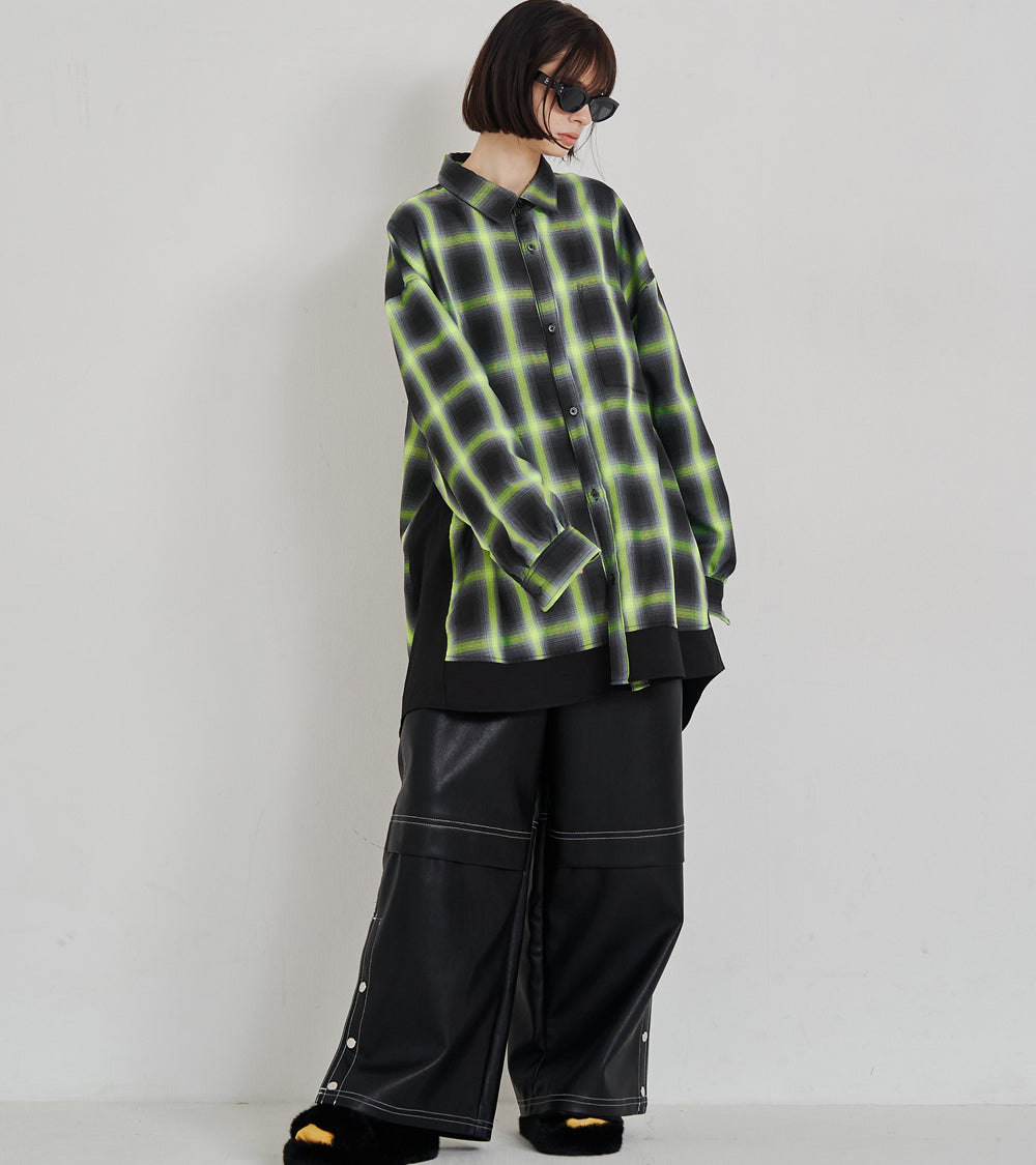 SYNTH-LETHER PAINTER PANTS