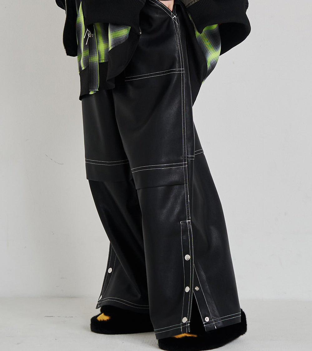 SYNTH-LETHER PAINTER PANTS