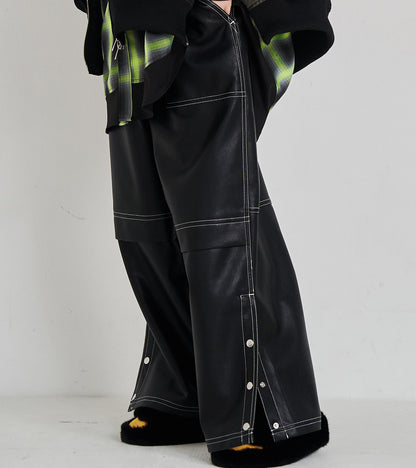 SYNTH-LETHER PAINTER PANTS