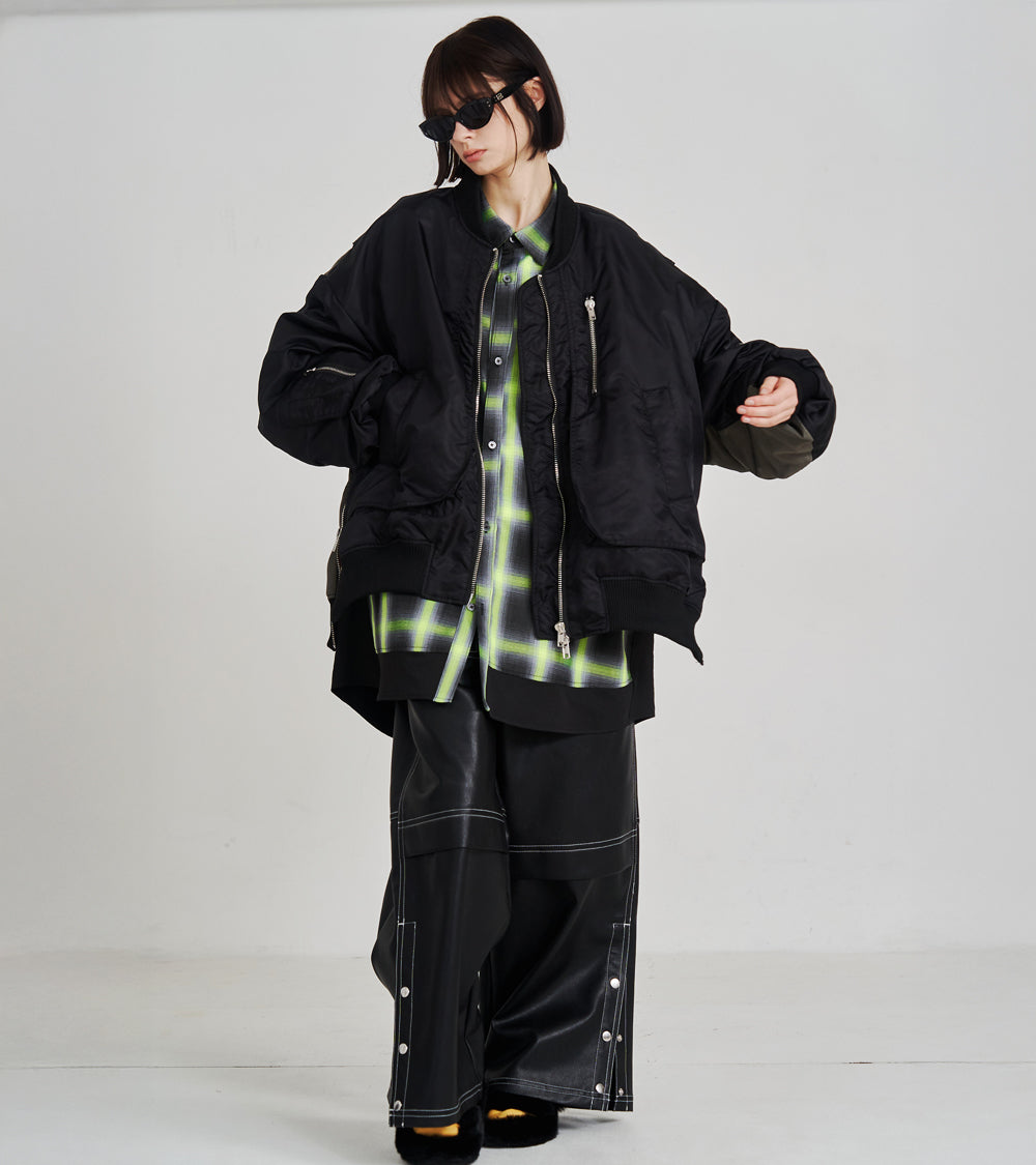 SYNTH-LETHER PAINTER PANTS