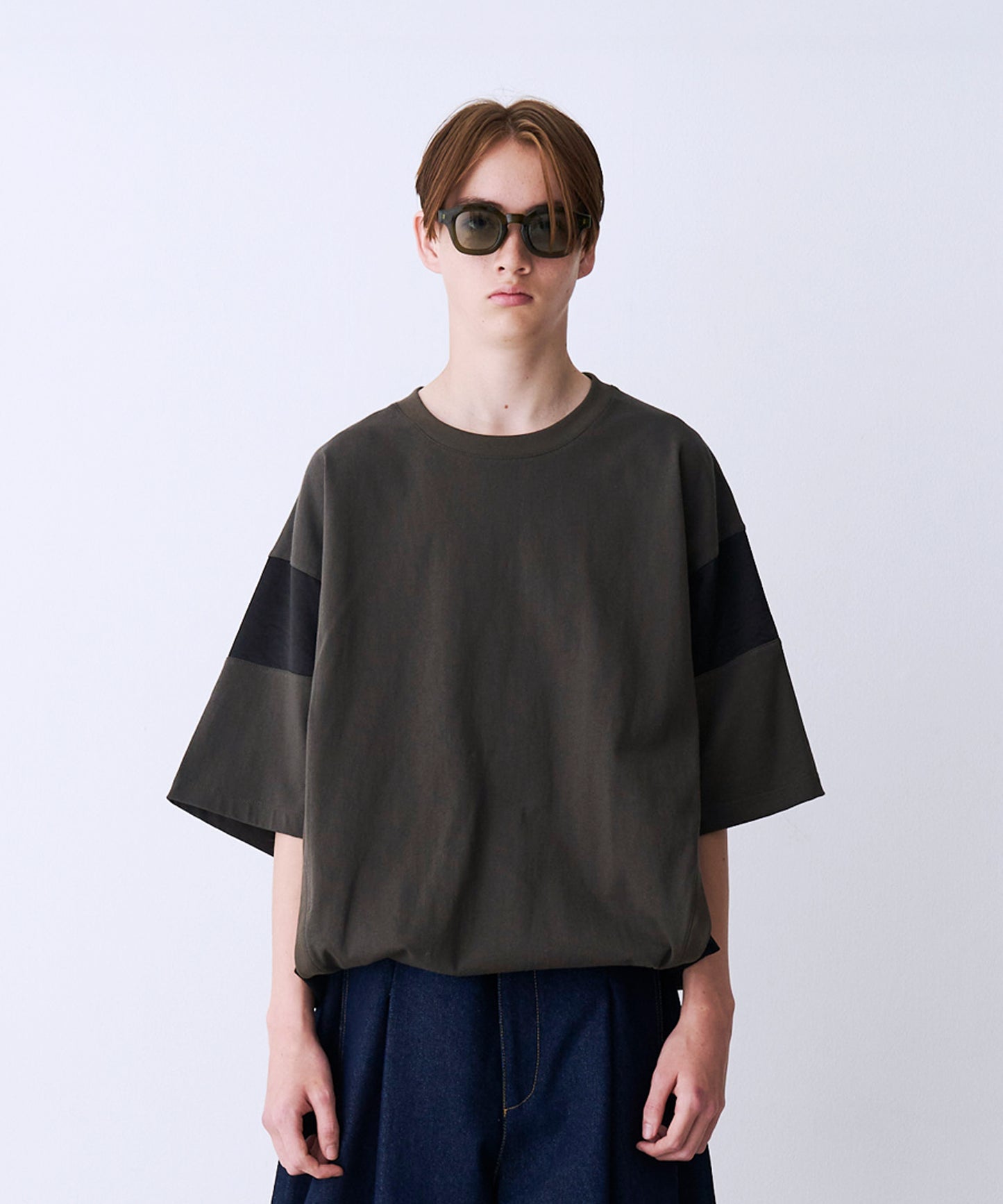 SATIN MIX BLOCK TEE