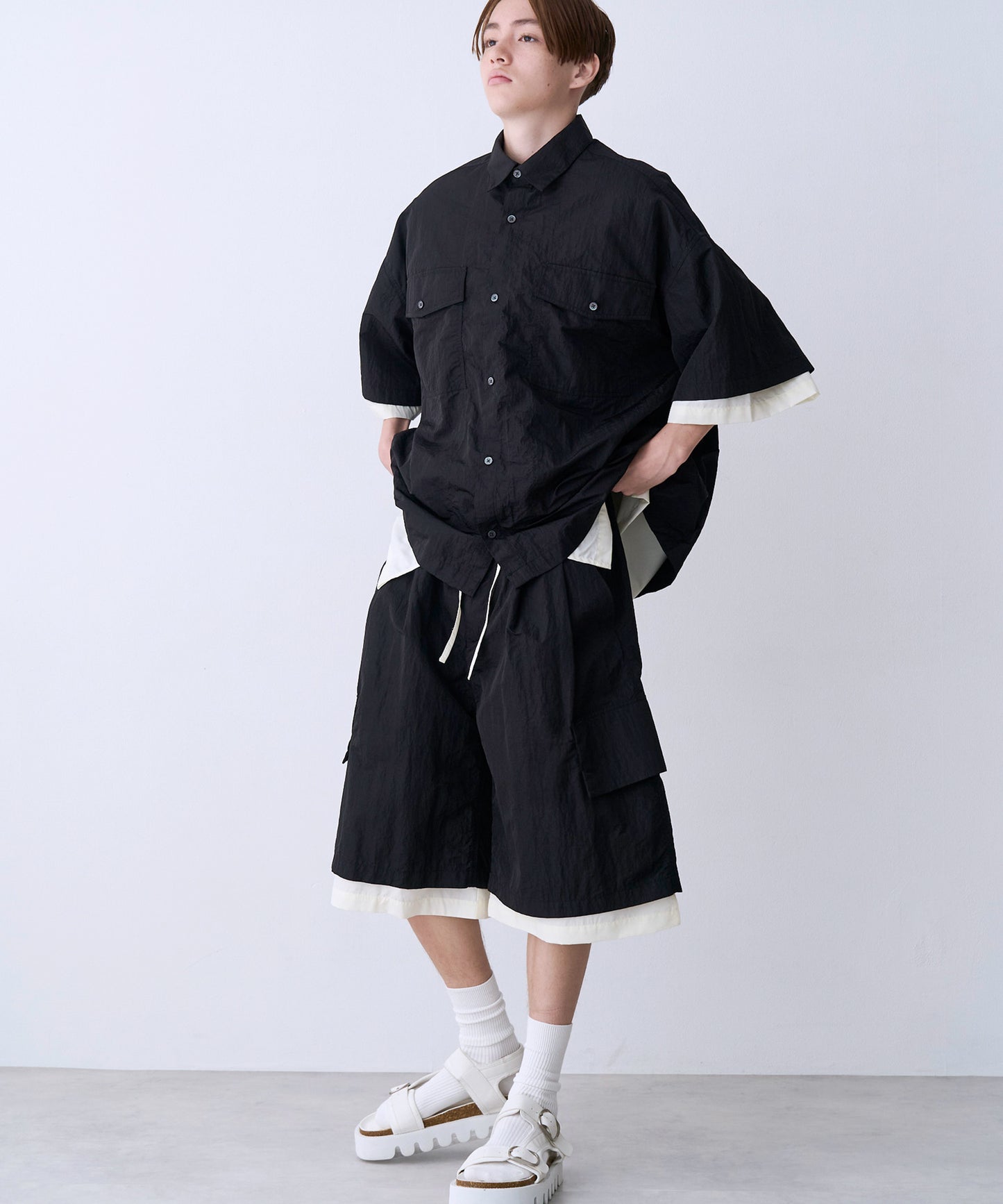 【一部予約】LAYERD WIDE SHORTPANTS