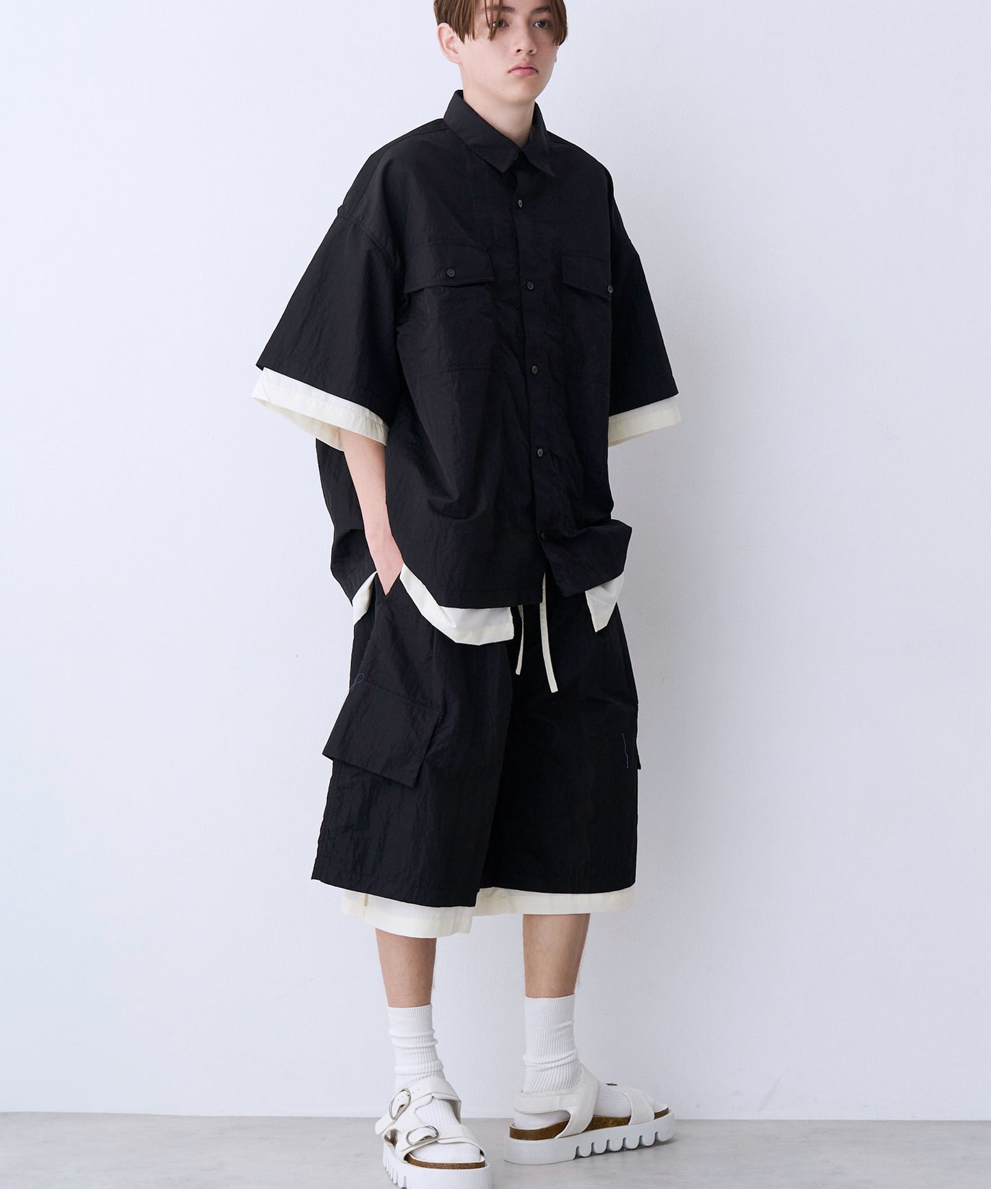 【一部予約】LAYERD WIDE SHORTPANTS