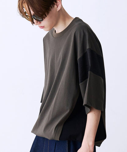 【SALE】SATIN MIX BLOCK TEE