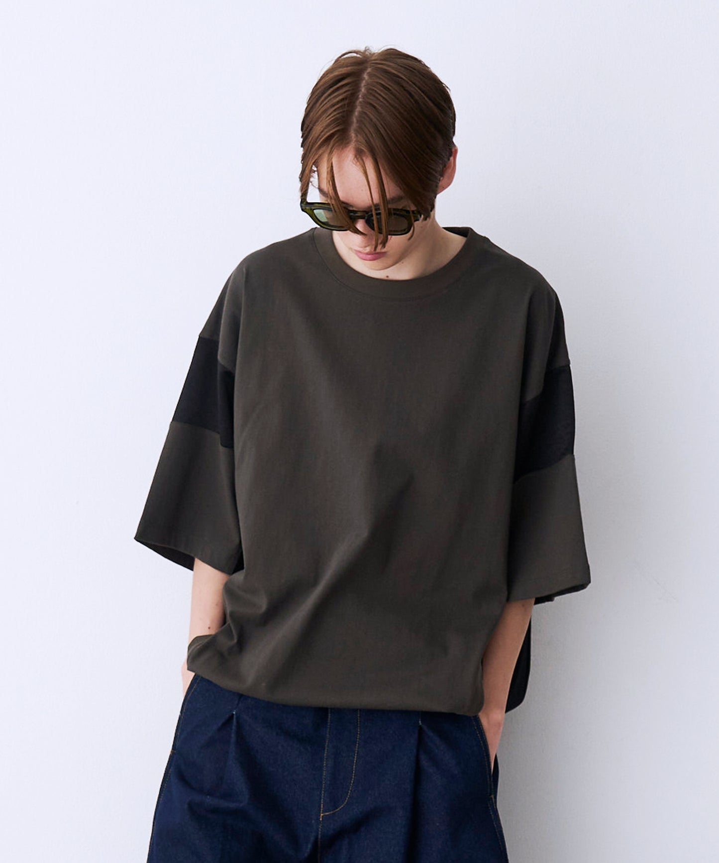 SATIN MIX BLOCK TEE