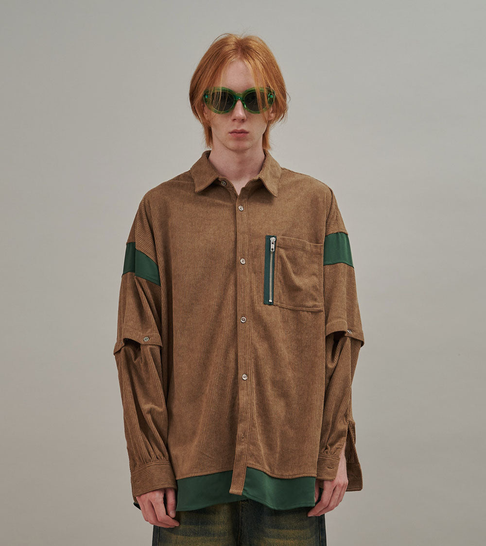 CORDUROY 2WAY BLOCK SHIRTS