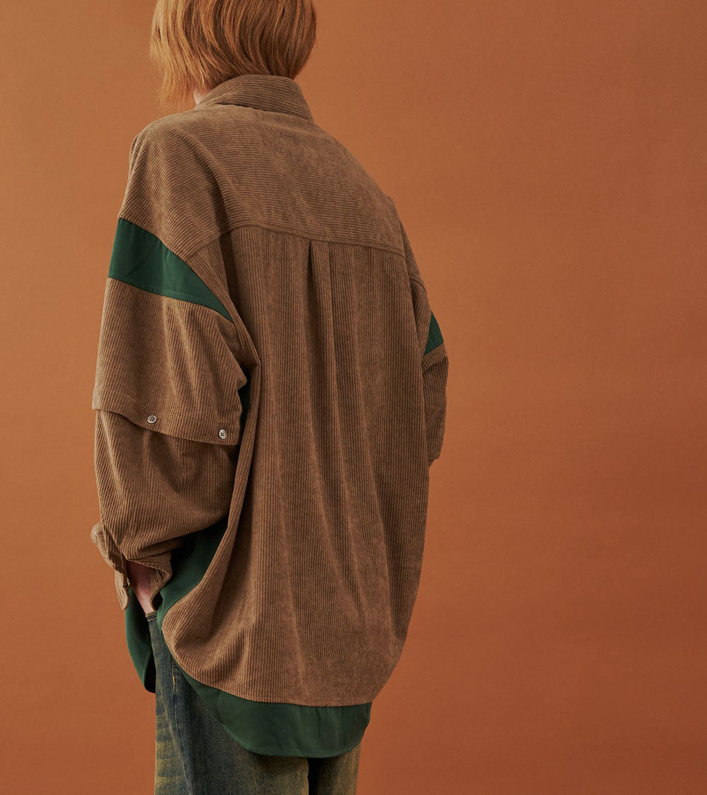 CORDUROY 2WAY BLOCK SHIRTS