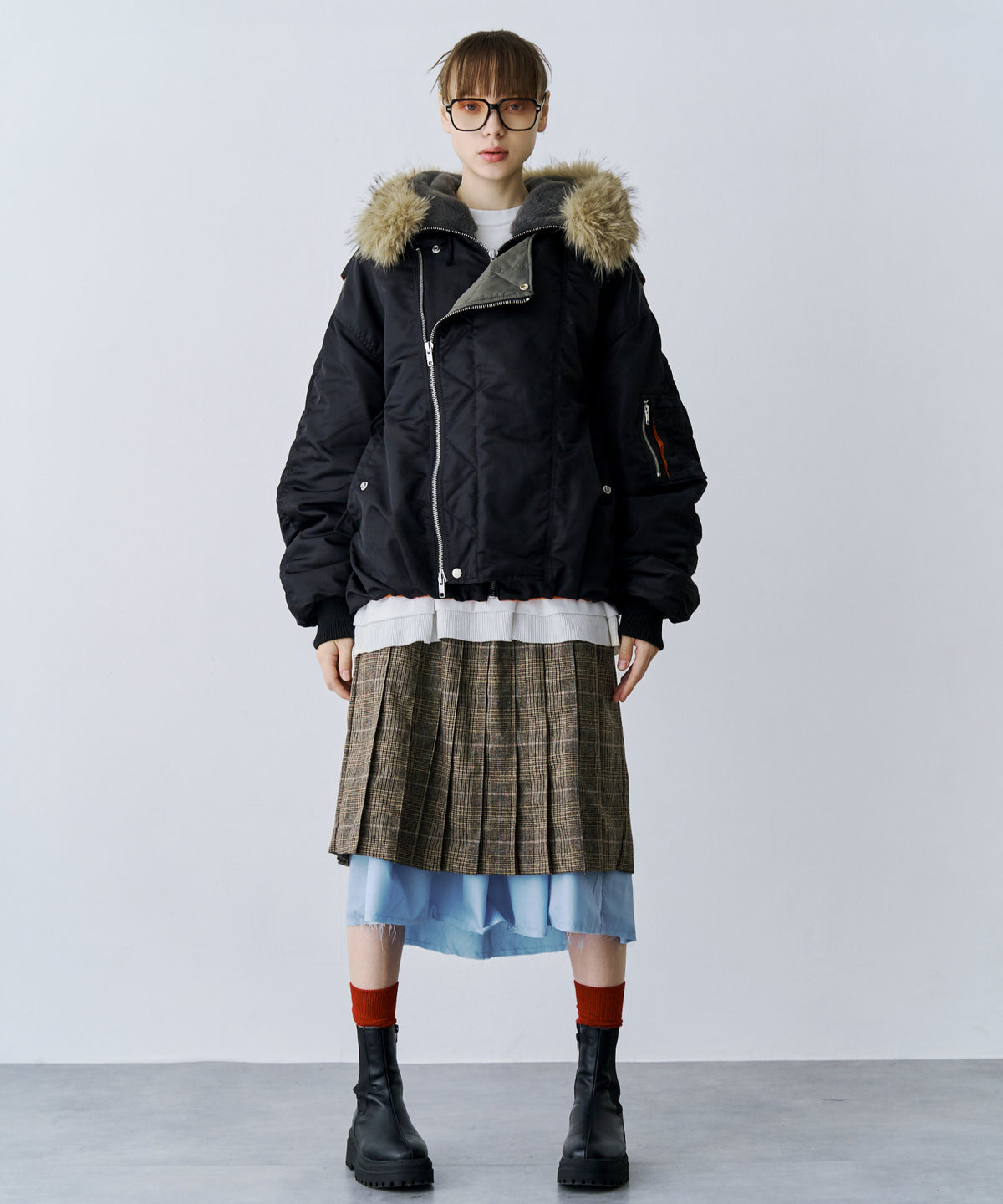 LAYERED PLEATS WRAP SKIRT