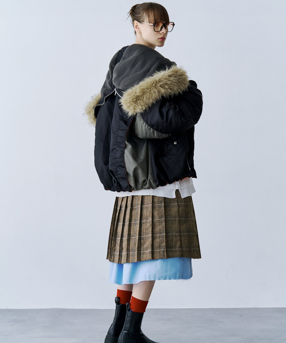 LAYERED PLEATS WRAP SKIRT