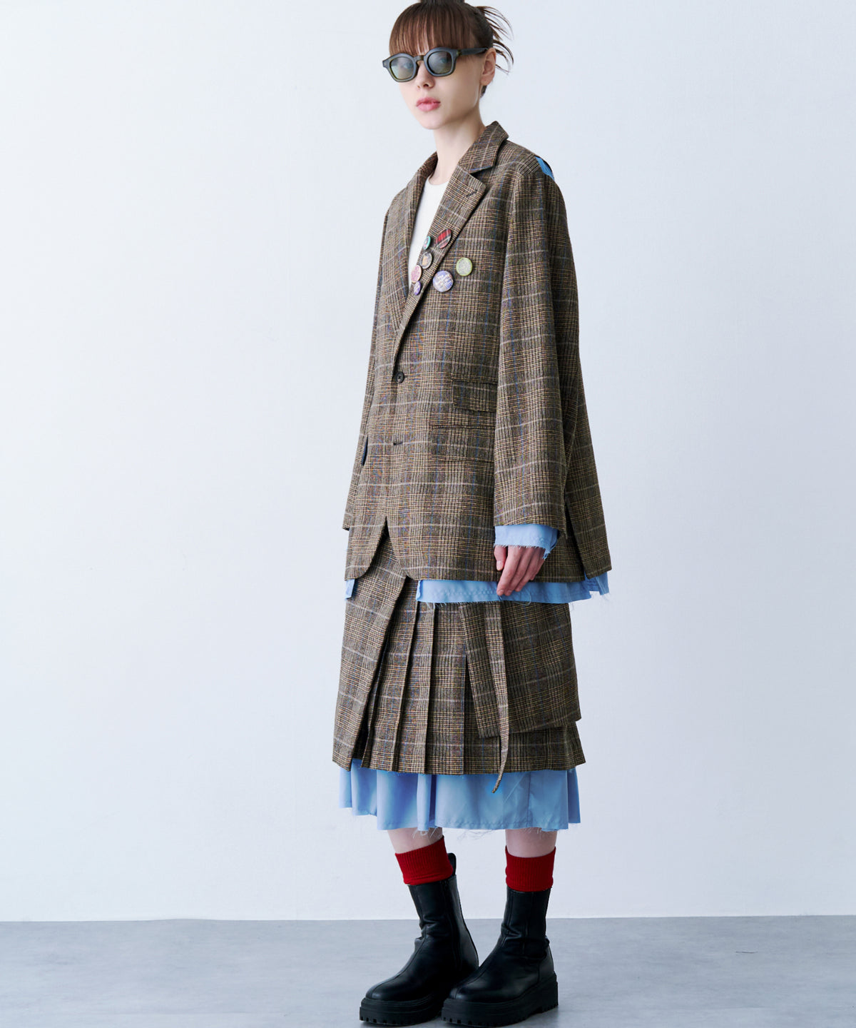 LAYERED TAILORED JACKET with BADGE