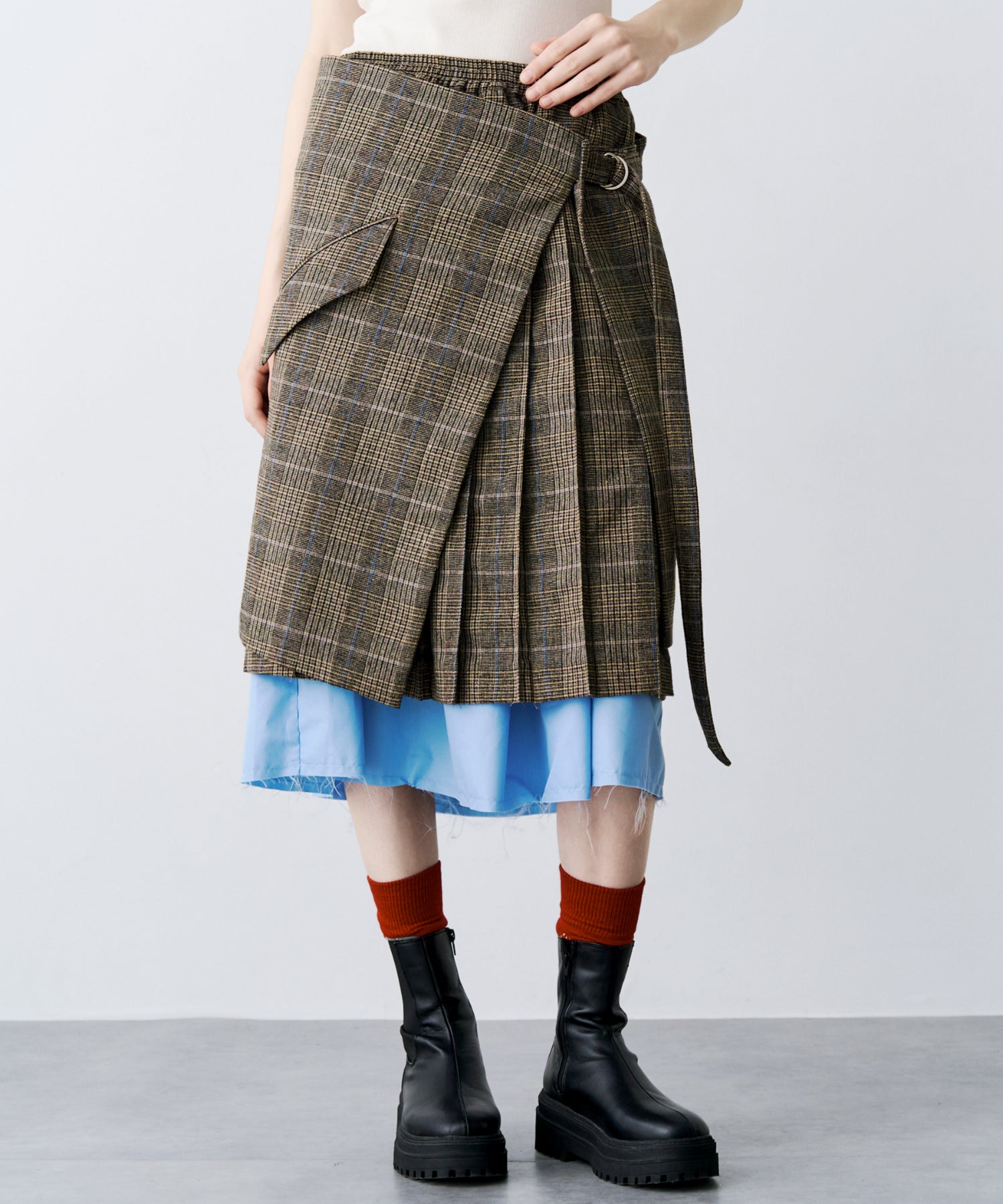 LAYERED PLEATS WRAP SKIRT – seesew