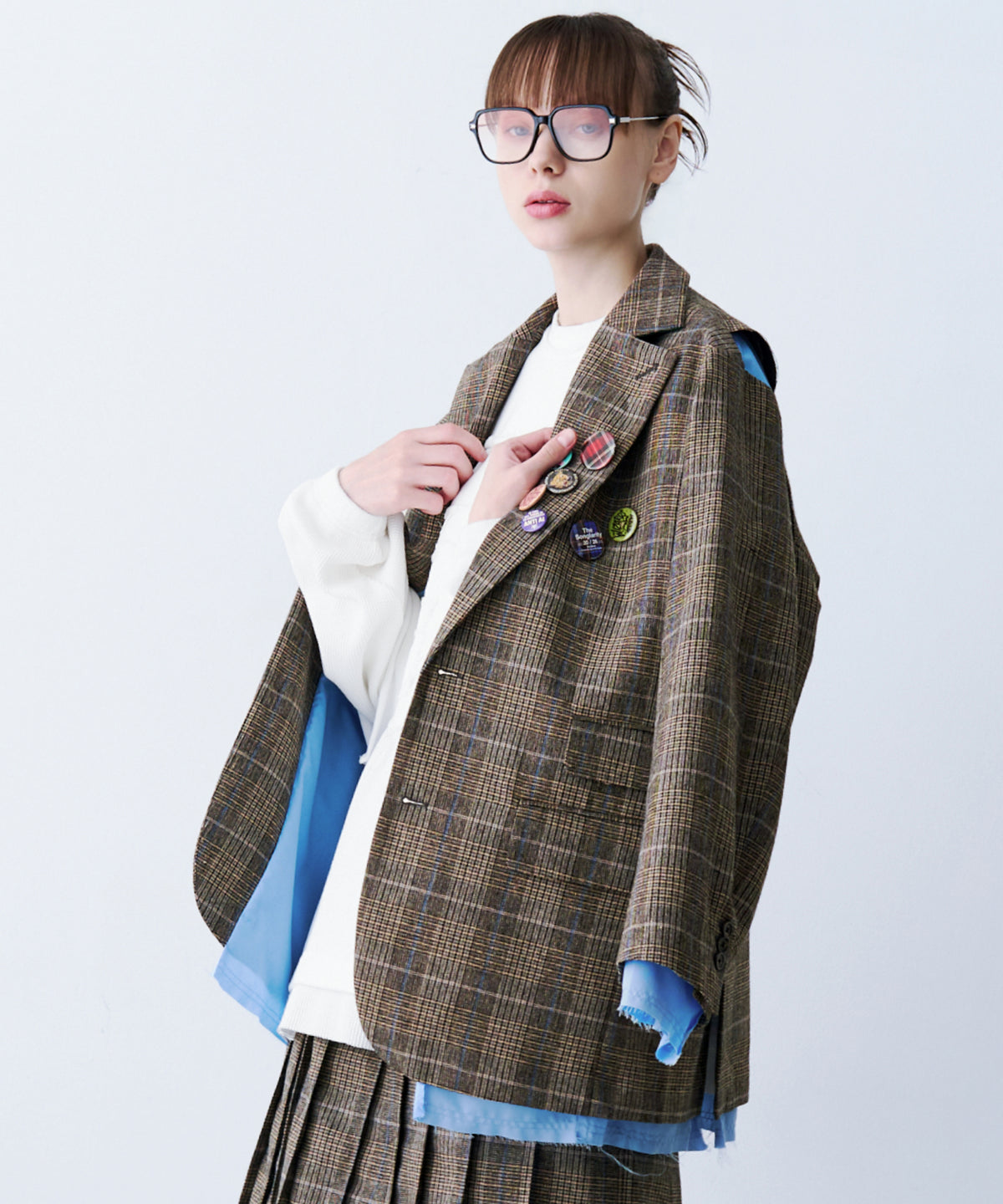 LAYERED TAILORED JACKET with BADGE