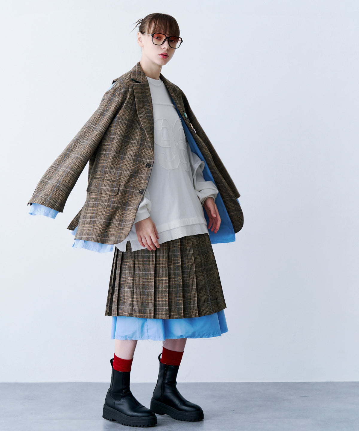 LAYERED TAILORED JACKET with BADGE