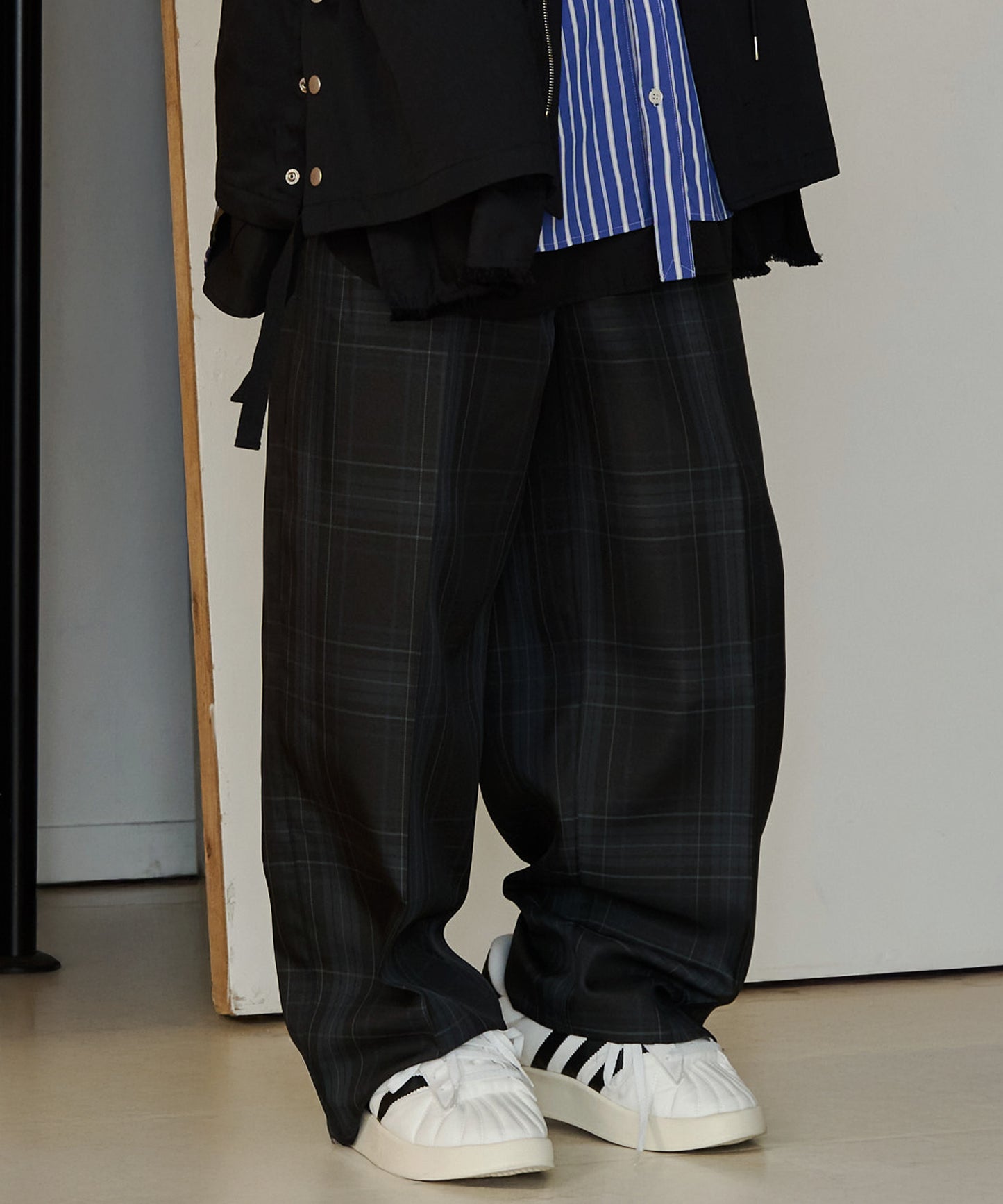 【予約商品】CHECK WIDE SLACKS
