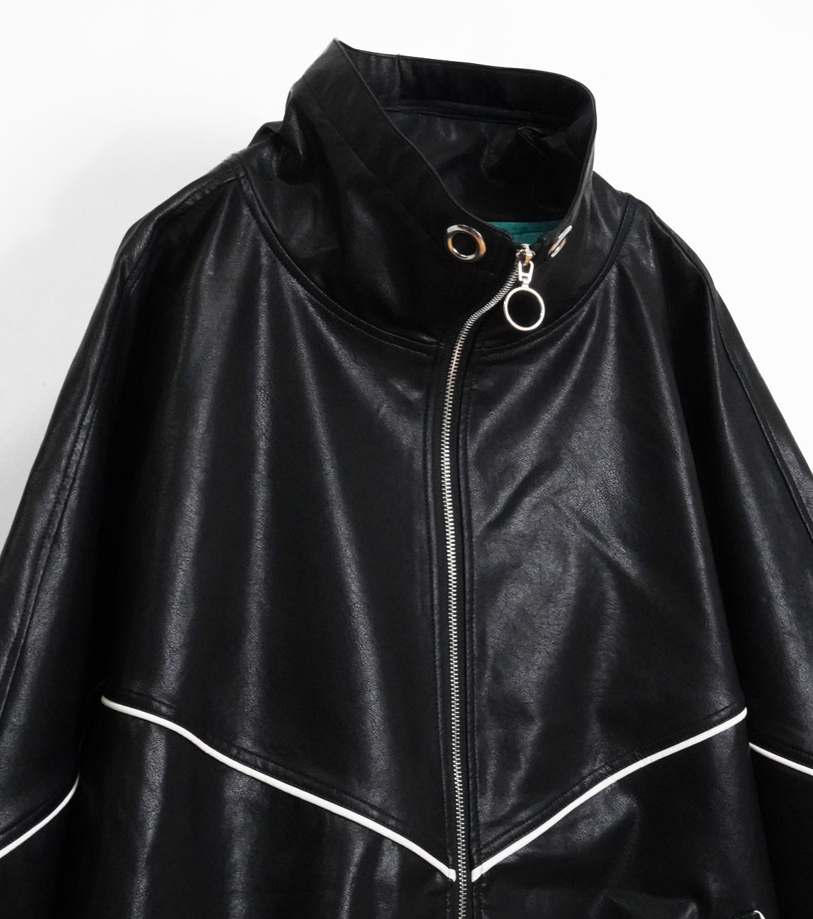 【25AW先行予約】SYNTH-LETHER PIPING JACKET