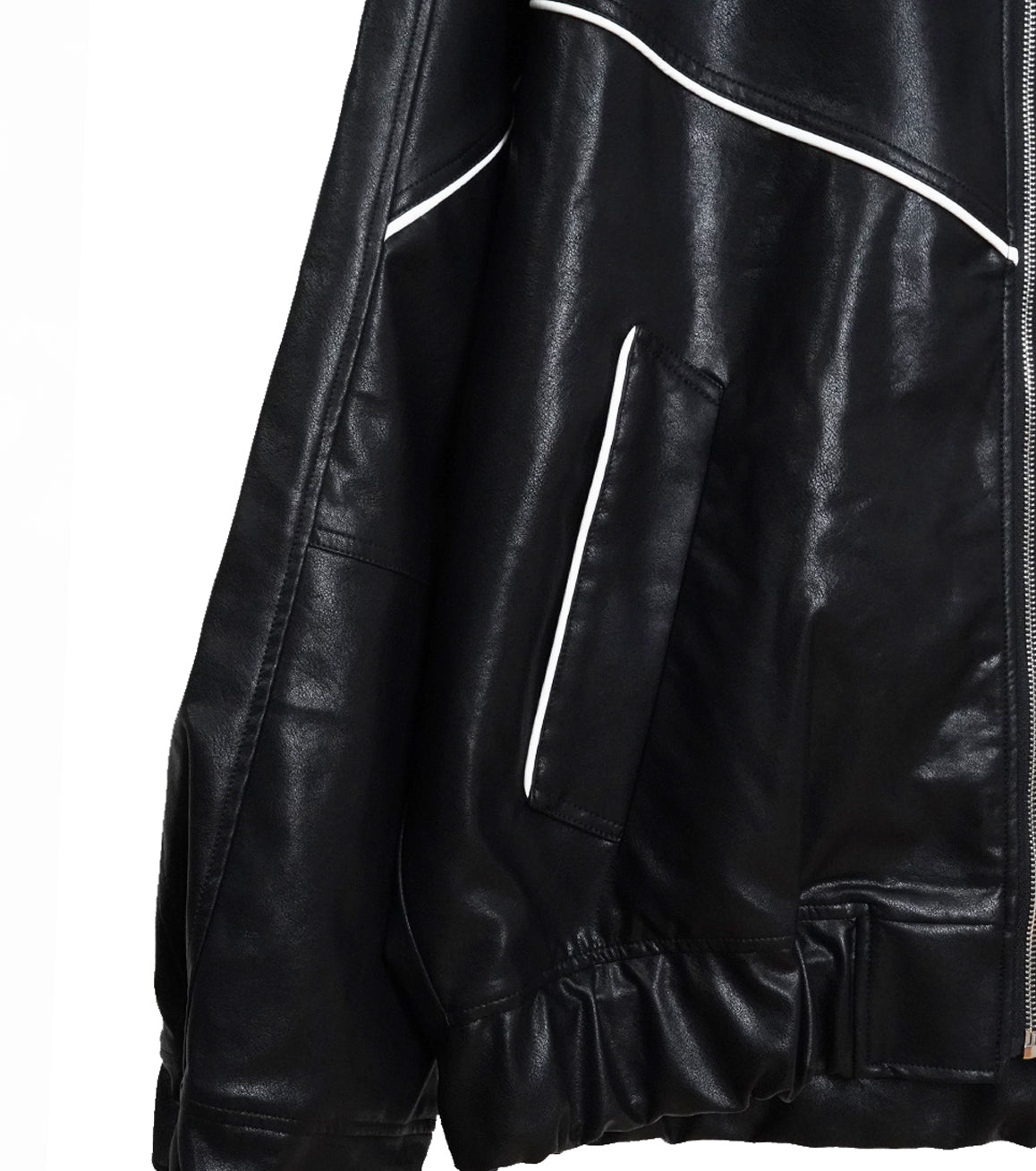 【25AW先行予約】SYNTH-LETHER PIPING JACKET