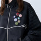 STRIPE MARKED BLOUSON with BADGE