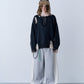 GRUNGE DAMAGE PRINT KNIT
